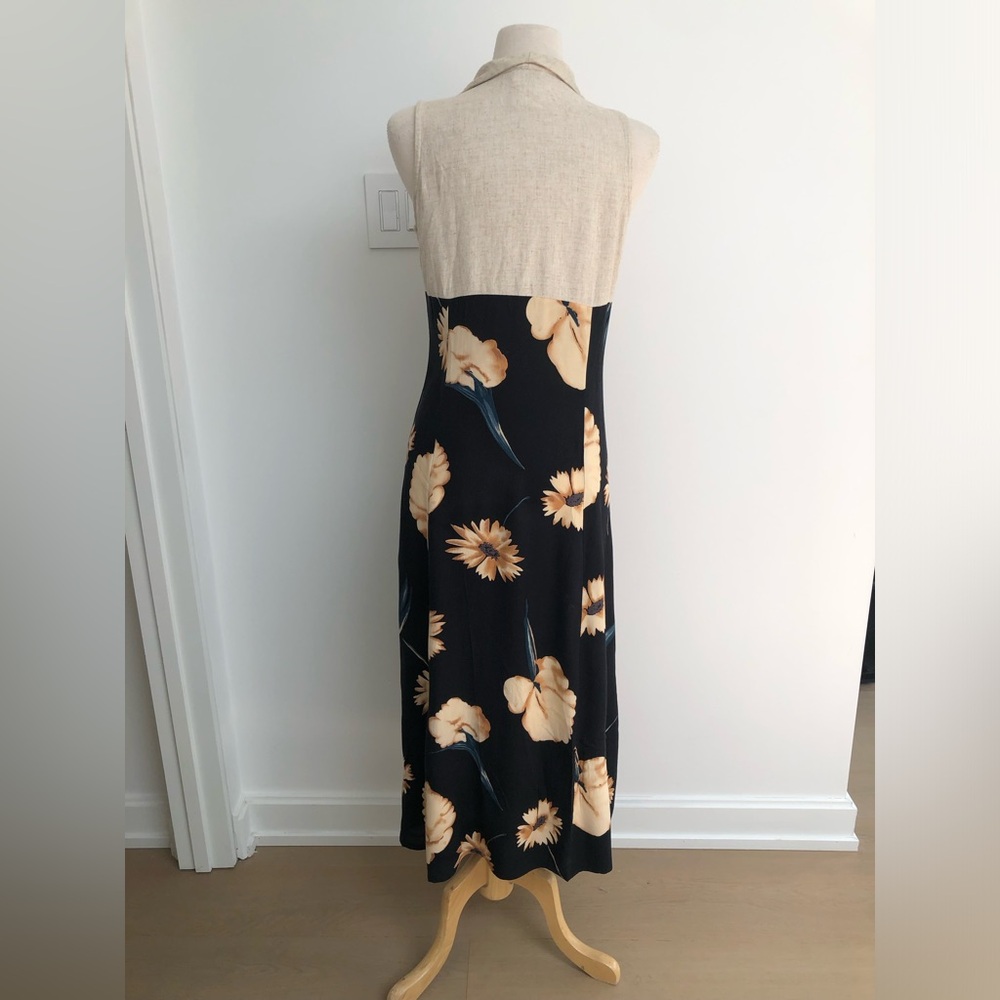 Vintage Cream & Black Floral Midi Dress - Picture 2 of 6